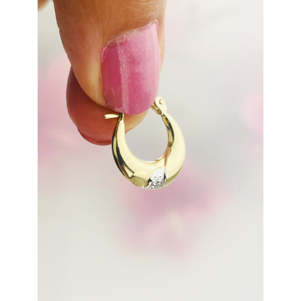 copy of Złote kolczyki kuleczki z cyrkoniami dwukolorowe