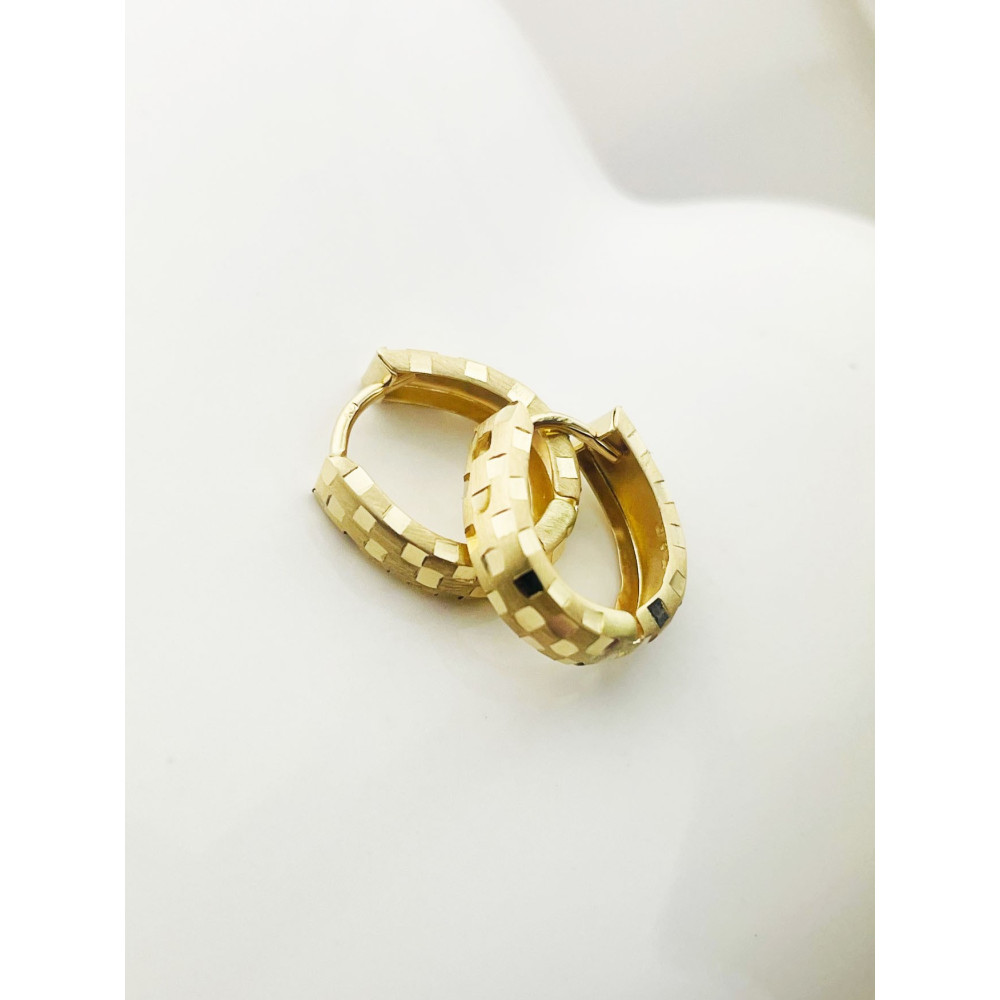 Kreis Creolen Ohrringe Ohrhänger Ohrstecker Ohrschmuck Paar Gelbgold 585er 14KT