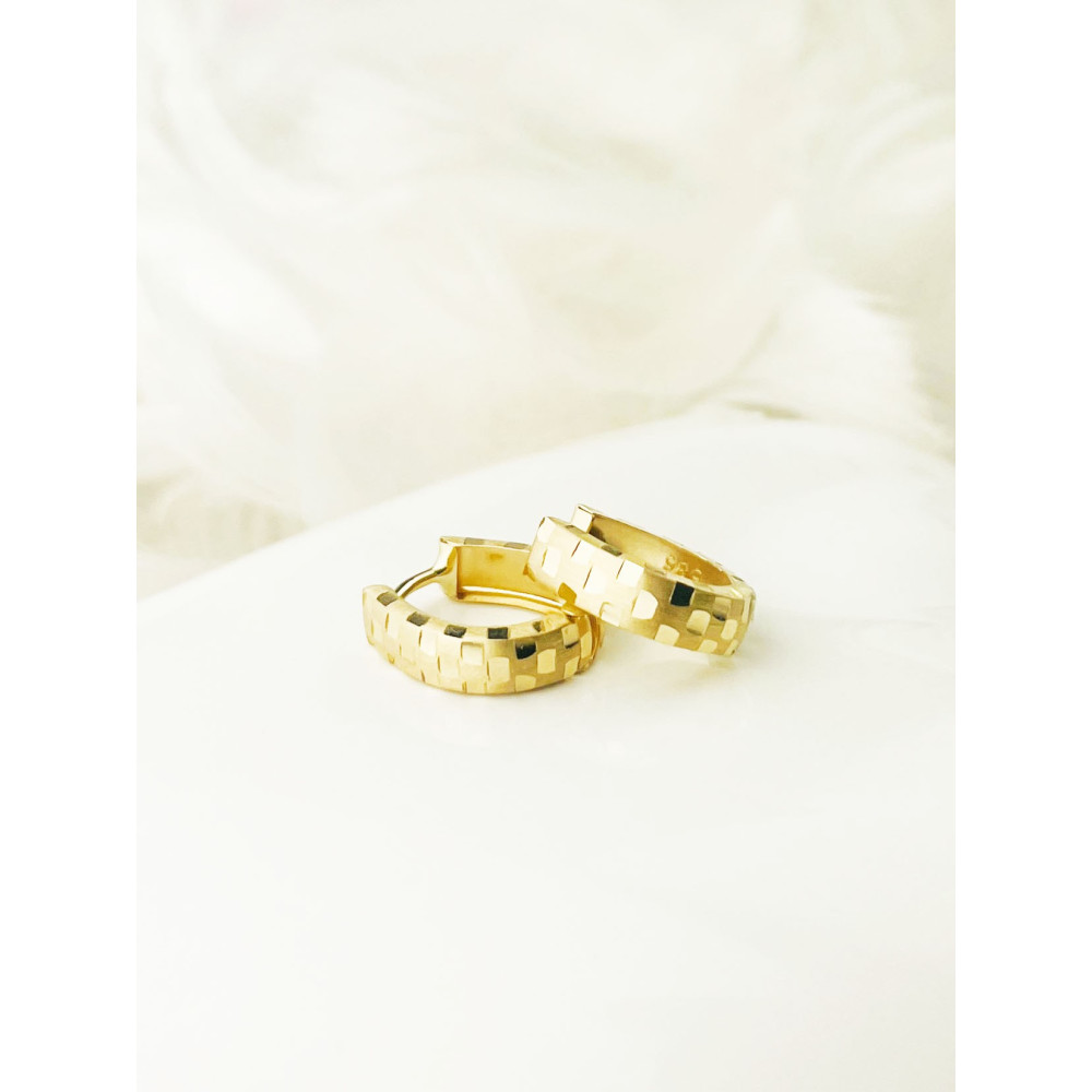 copy of Złote kolczyki kuleczki z cyrkoniami dwukolorowe