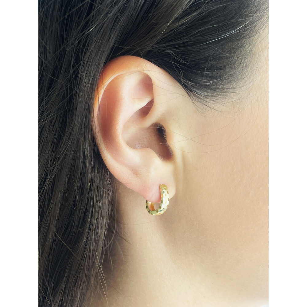 Złote kolczyki koła kółeczka zdobione matowe