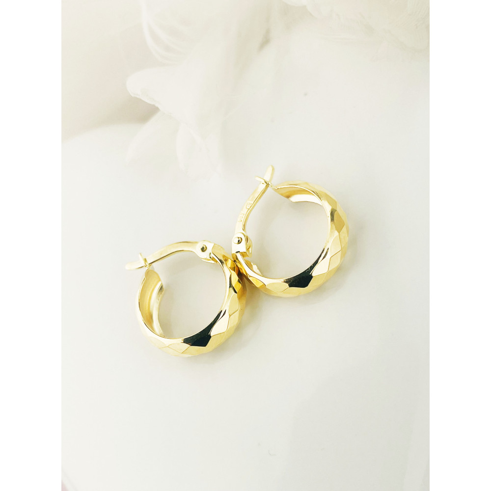 copy of Złote kolczyki kuleczki z cyrkoniami dwukolorowe