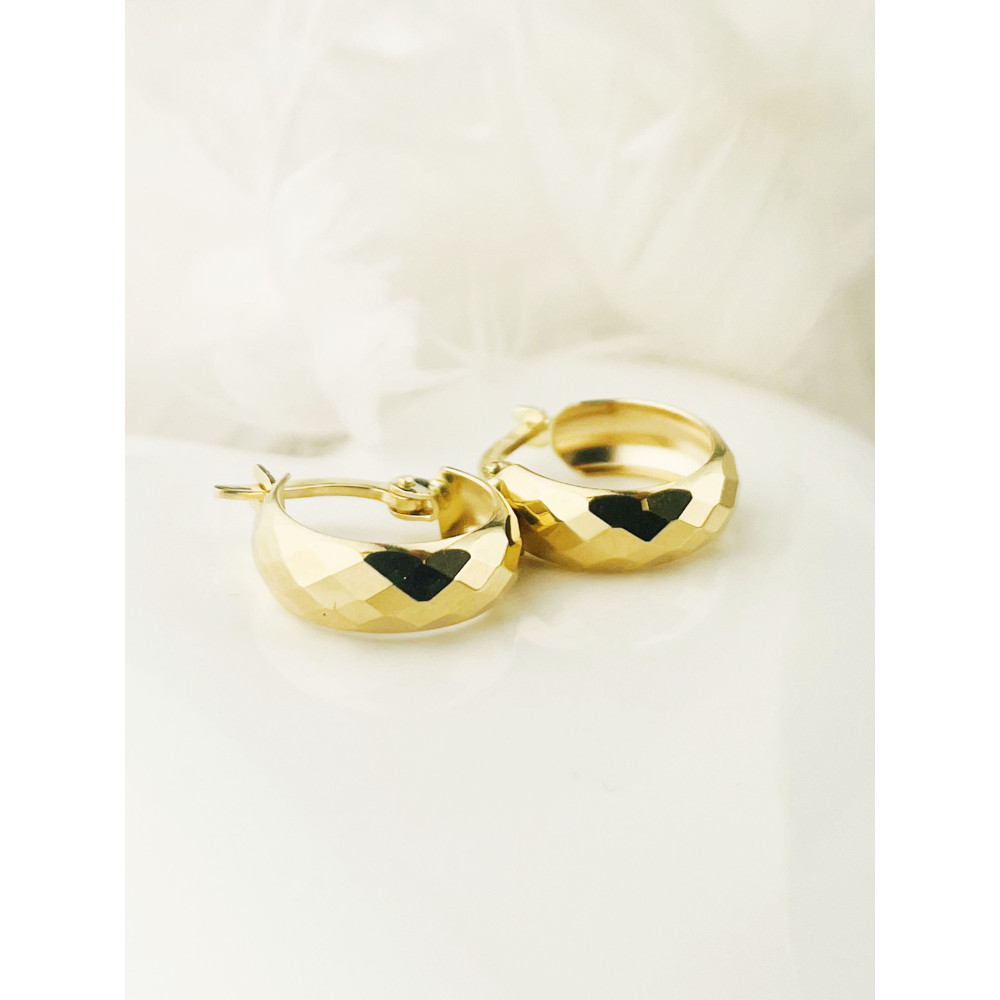 copy of Złote kolczyki kuleczki z cyrkoniami dwukolorowe