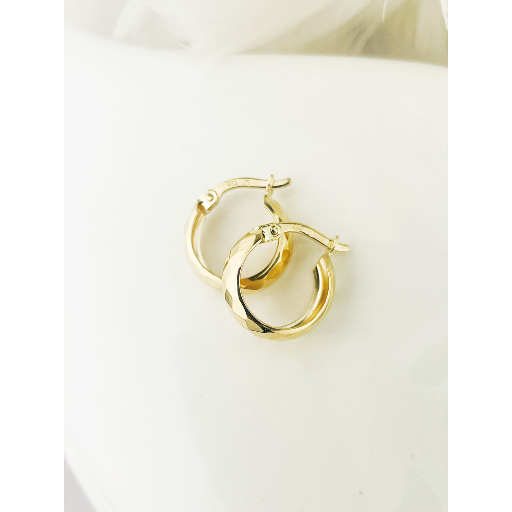 Kreis Creolen Ohrringe Ohrhänger Ohrstecker Ohrschmuck Paar Gelbgold 585er 14KT