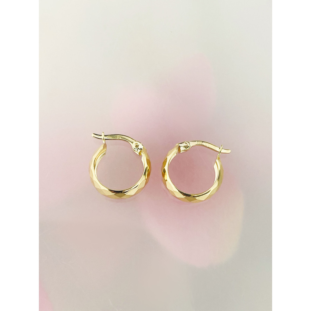 Kreis Creolen Ohrringe Ohrhänger Ohrstecker Ohrschmuck Paar Gelbgold 585er 14KT