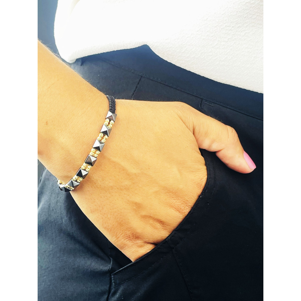 copy of Złota bransoletka z zawieszkami serce