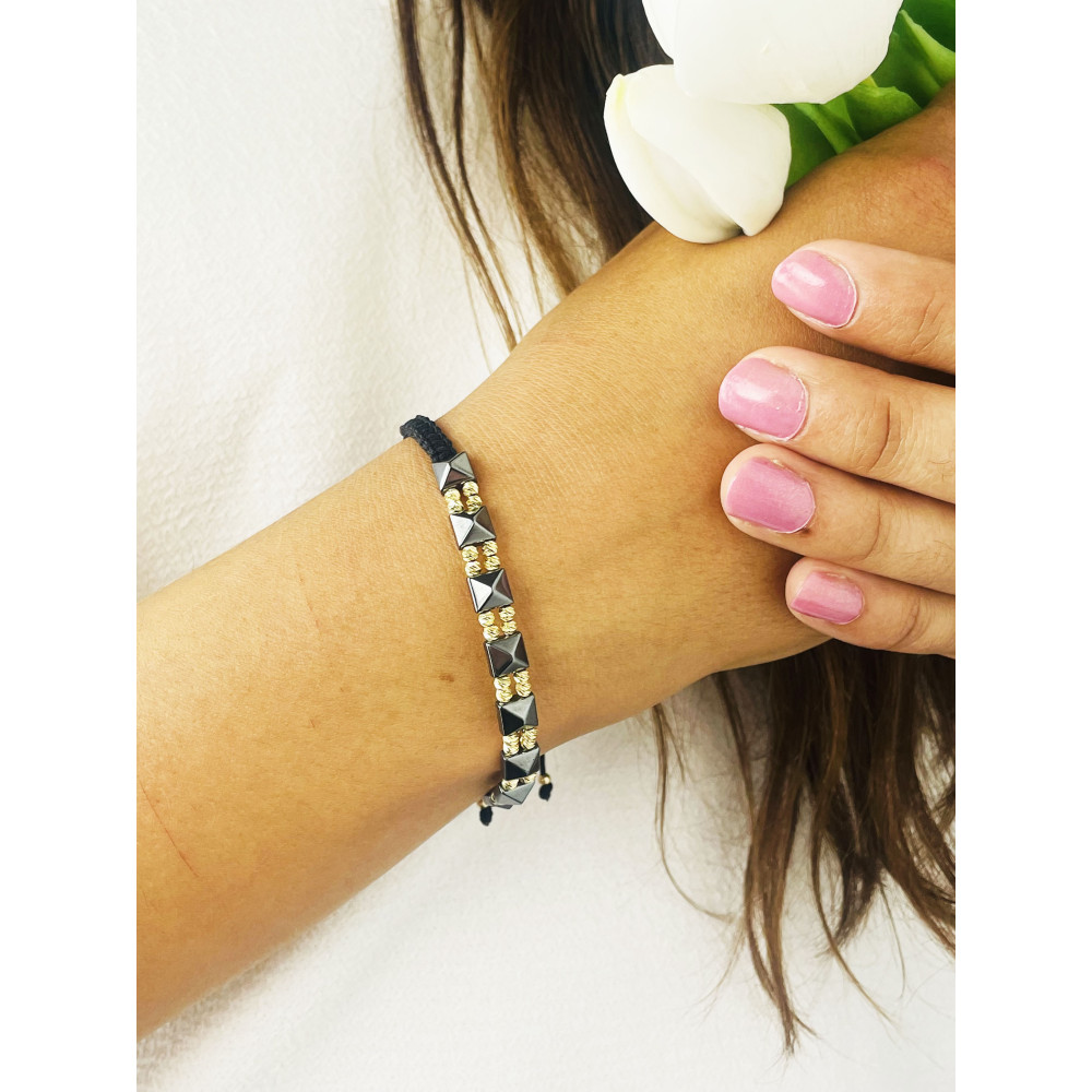 Armband Armkette String Armband goldenen Perlen und Hämatit