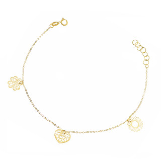 copy of Złota bransoletka celebrytka serce nieskończoność