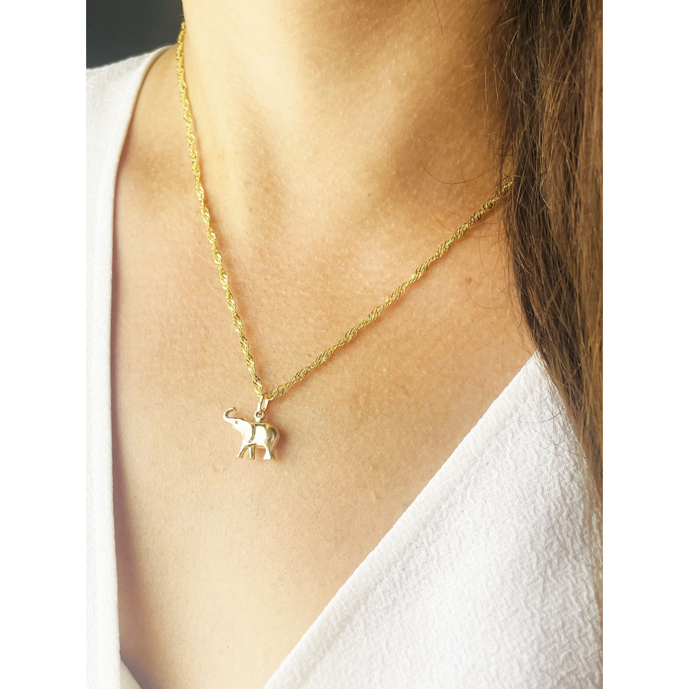 Anhänger Kettenanhänger Gold Goldanhänger Elefant 585er 14KT