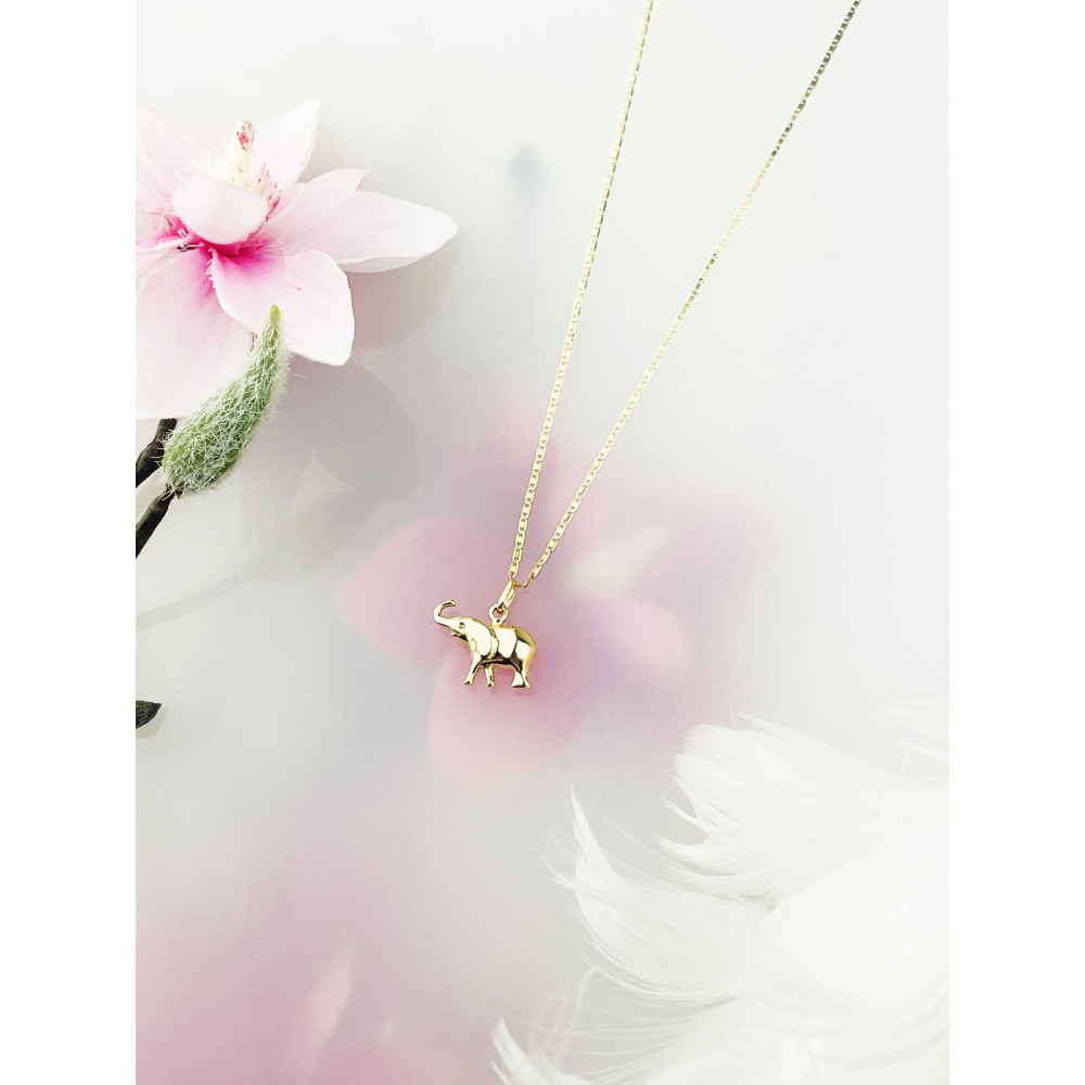 Anhänger Kettenanhänger Gold Goldanhänger Elefant 585er 14KT