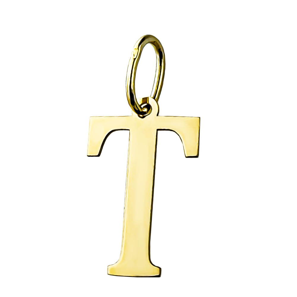 Anhänger Buchstabe T Kettenanhänger Goldanhänger 14KT Gelbgold