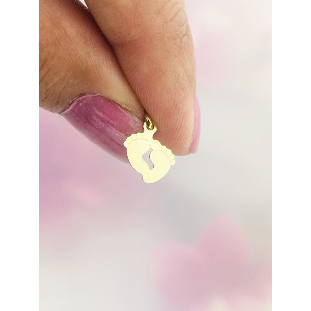 Anhänger Füße Kettenanhänger Gelbgold Goldanhänger 585er 14KT