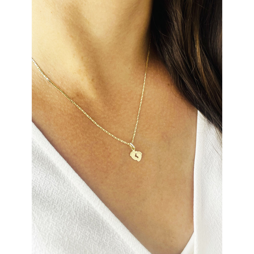 Anhänger Füße Kettenanhänger Gelbgold Goldanhänger 585er 14KT