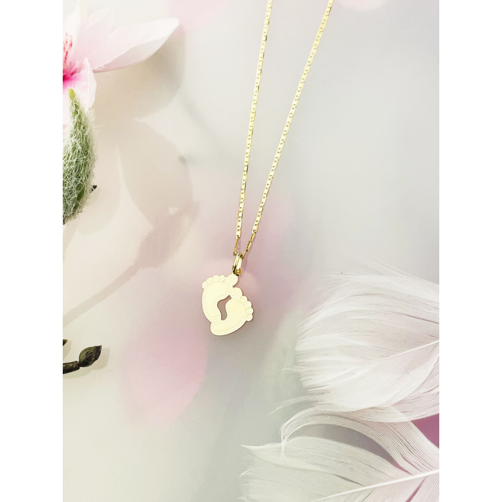 Anhänger Füße Kettenanhänger Gelbgold Goldanhänger 585er 14KT