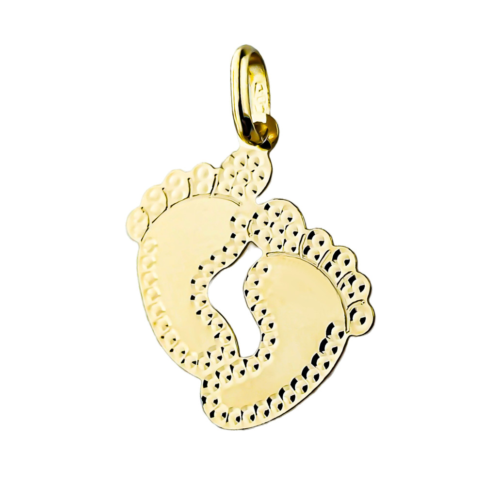 Złoty wisiorek zawieszka stopy stópki