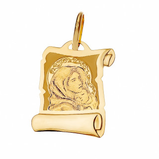 Anhänger Jesus Christus Madonna Maria mit Jesuskind Kettenanhänger Gelbgold