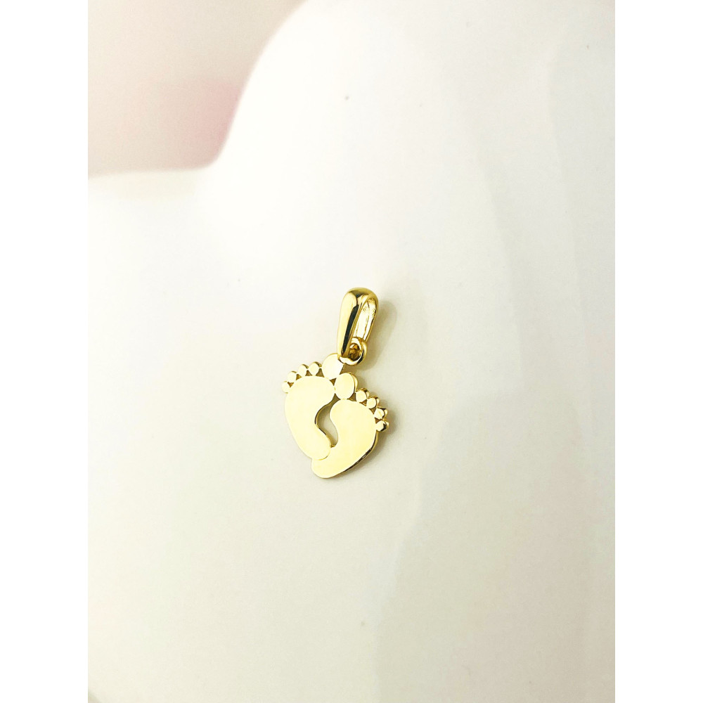 Anhänger Füße Kettenanhänger Gelbgold Goldanhänger 585er 14KT