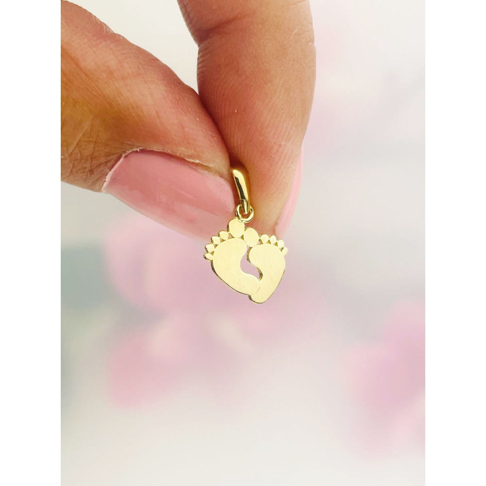 Anhänger Füße Kettenanhänger Gelbgold Goldanhänger 585er 14KT