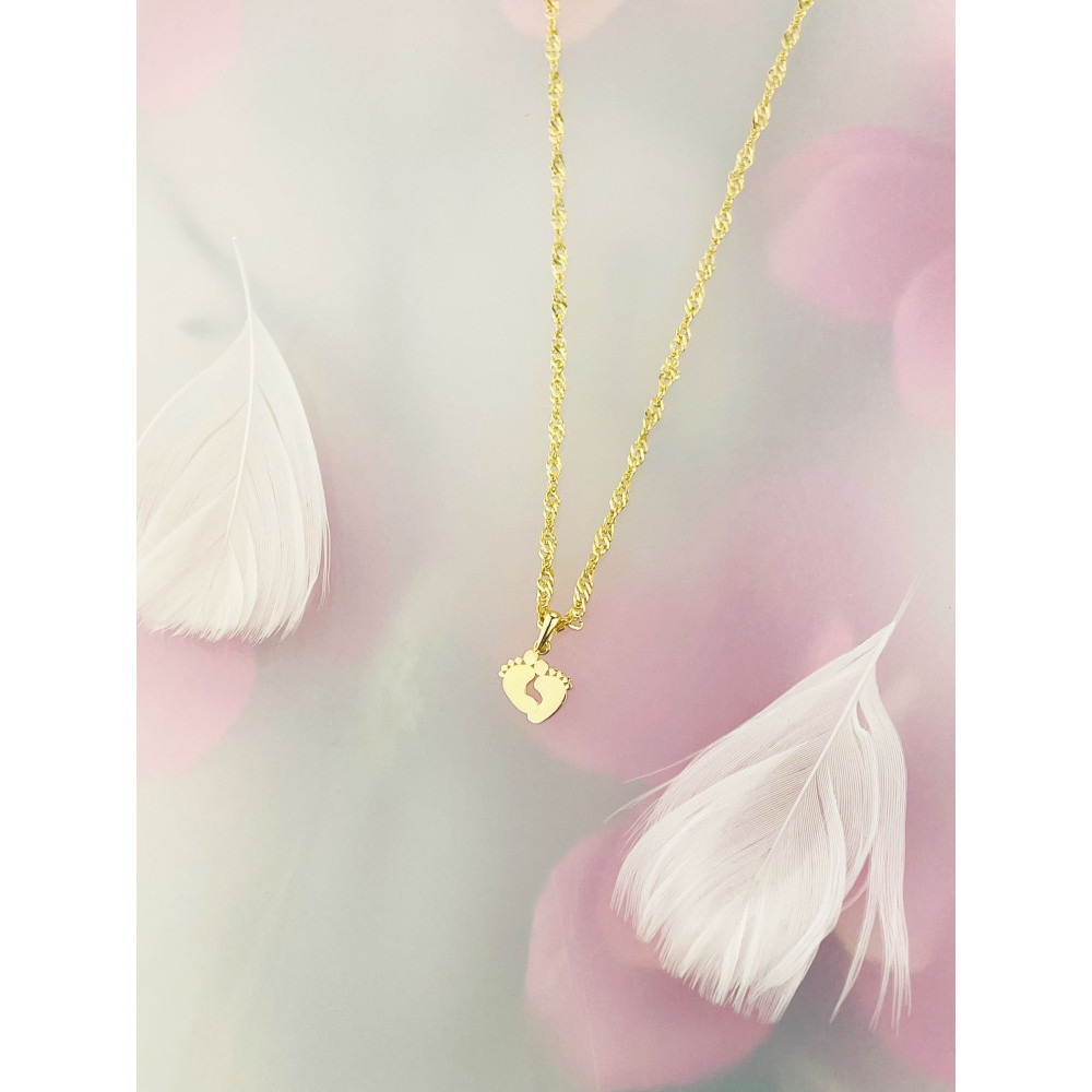 Anhänger Füße Kettenanhänger Gelbgold Goldanhänger 585er 14KT