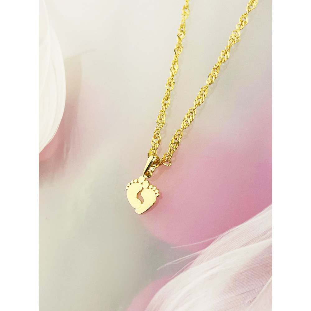 Anhänger Füße Kettenanhänger Gelbgold Goldanhänger 585er 14KT