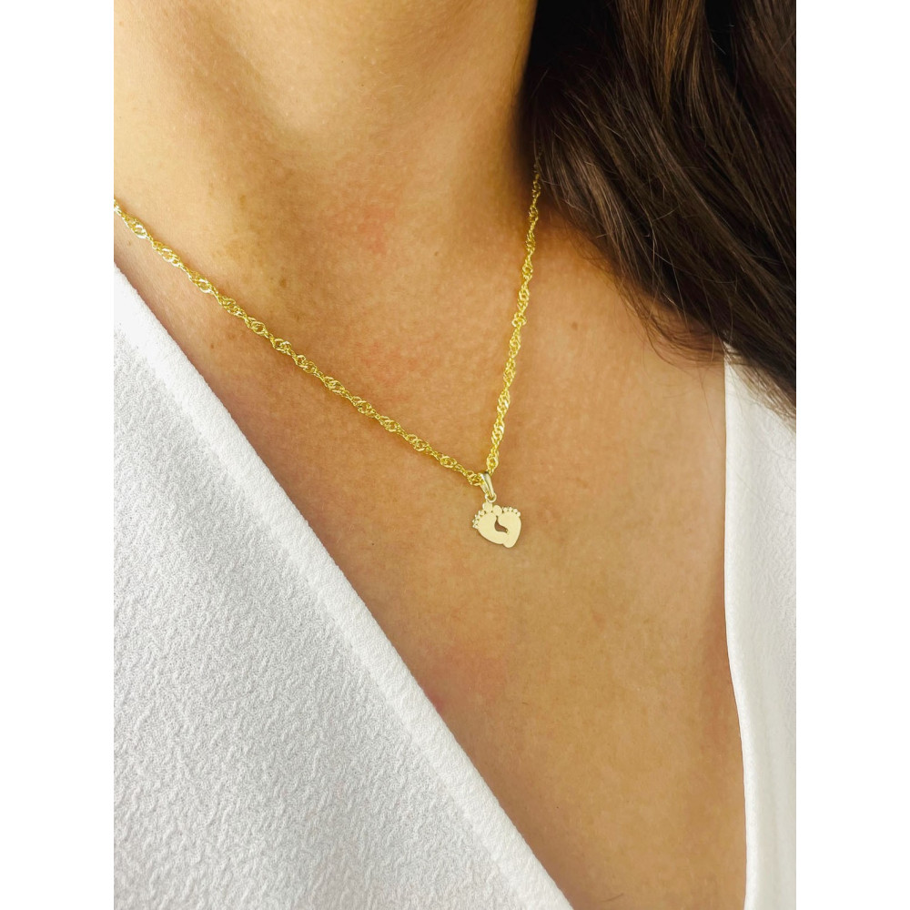 Anhänger Füße Kettenanhänger Gelbgold Goldanhänger 585er 14KT