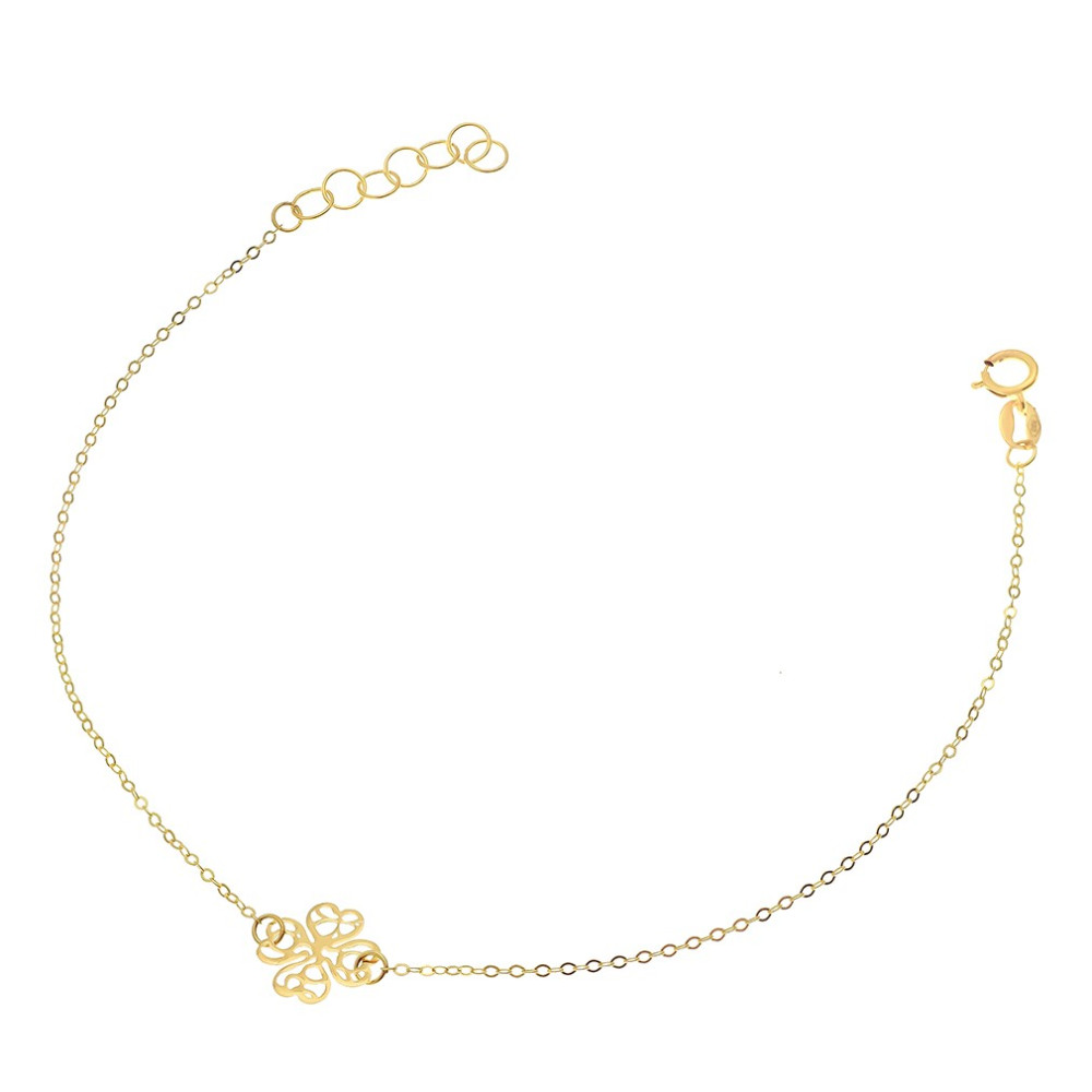 Złota bransoletka z koniczynką