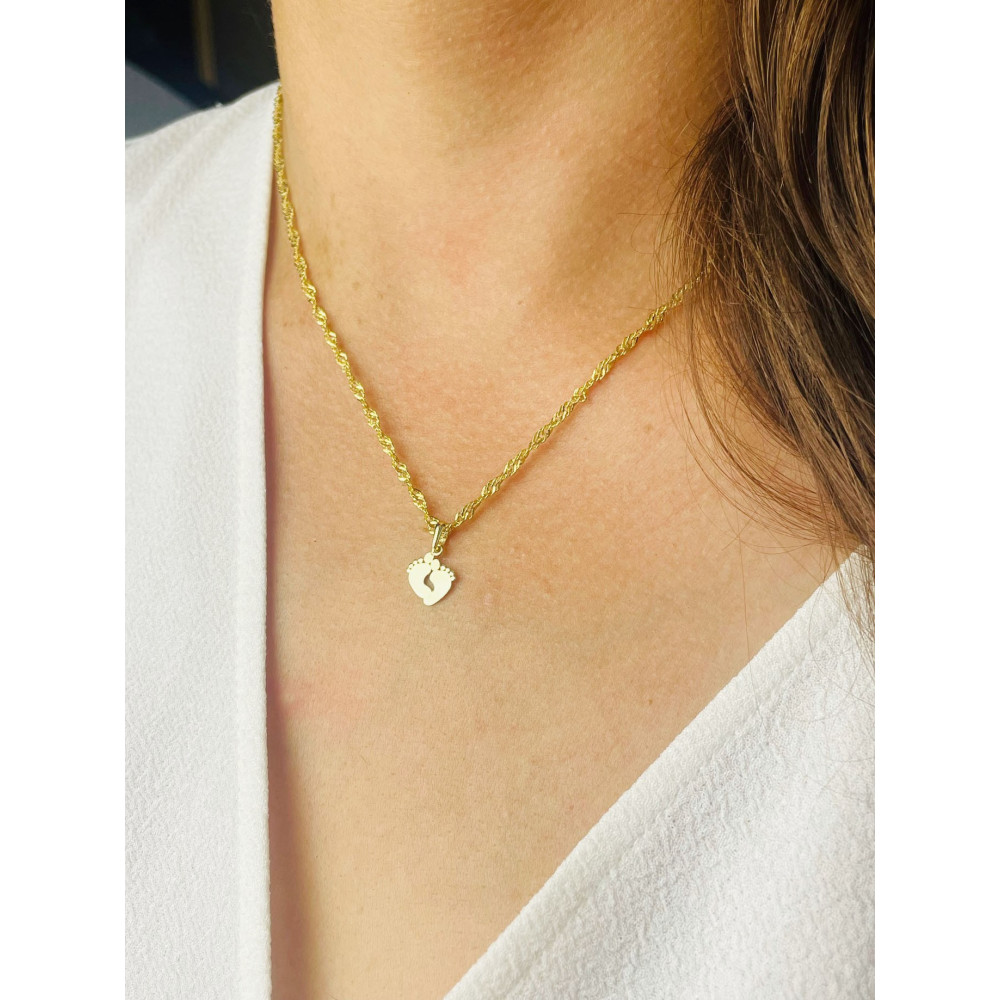 Złoty wisiorek zawieszka stopy stópki