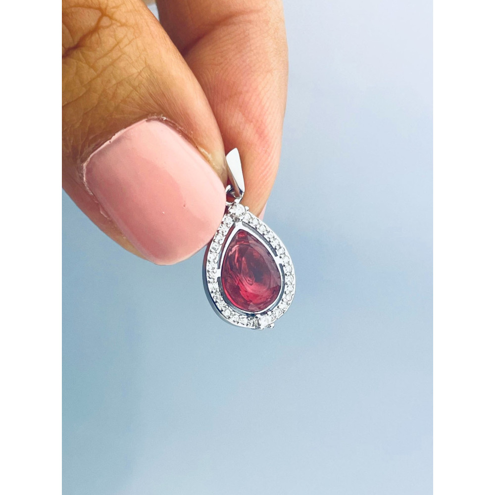 Träne 925 Silber Damen Medaillon Anhänger mit Zirkonia