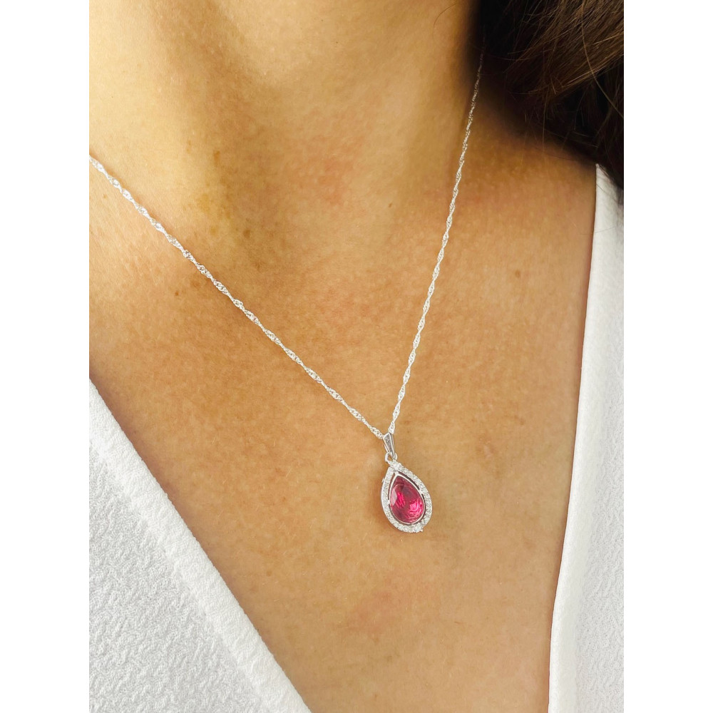 Träne 925 Silber Damen Medaillon Anhänger mit Zirkonia