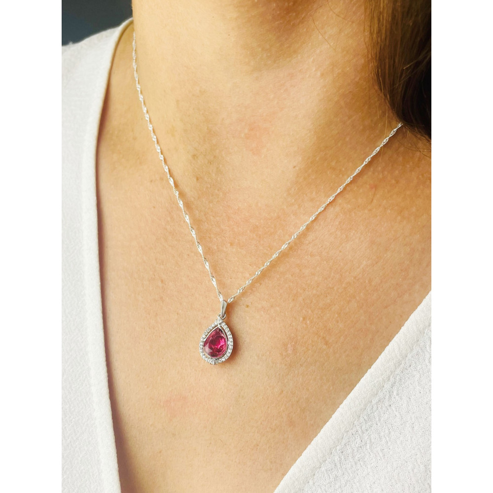 Träne 925 Silber Damen Medaillon Anhänger mit Zirkonia