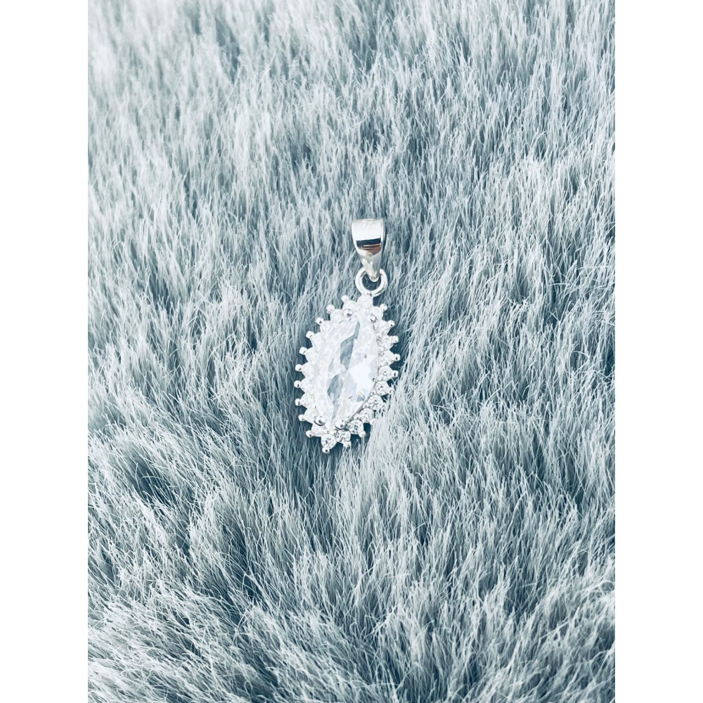 Katzenauge 925 Silber Damen Medaillon Anhänger mit Zirkonia