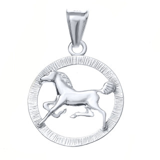 Silber Anhänger Galoppierenden Laufen Pferd