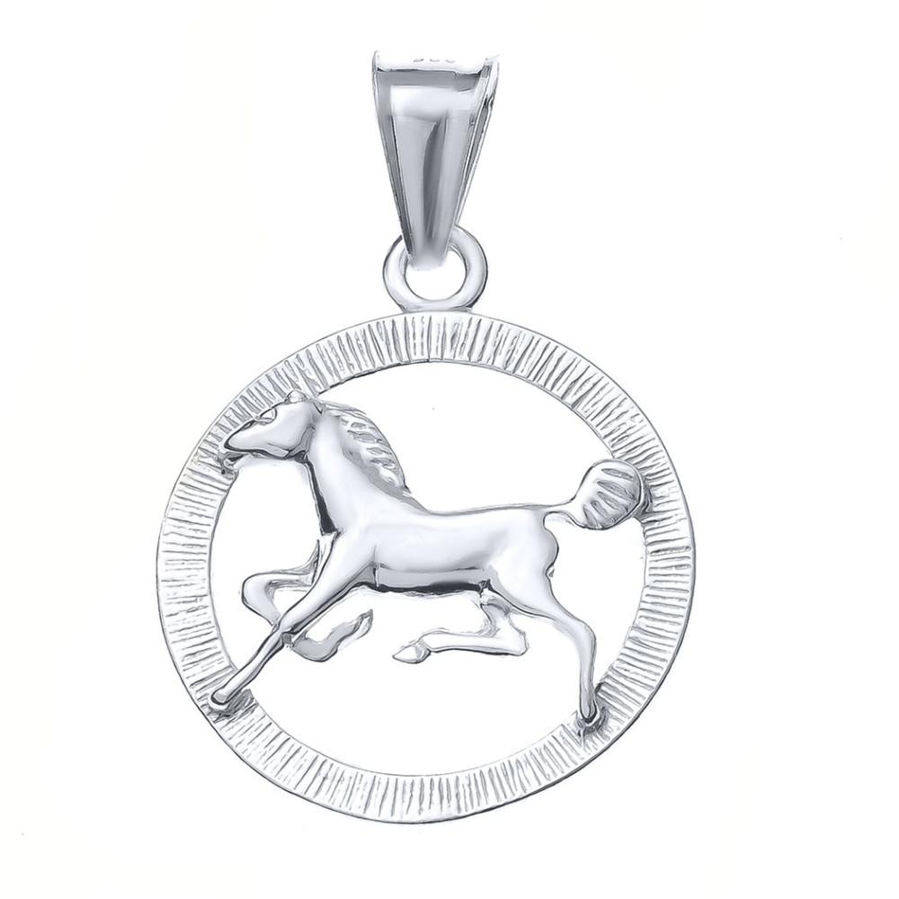 Silber Anhänger Galoppierenden Laufen Pferd