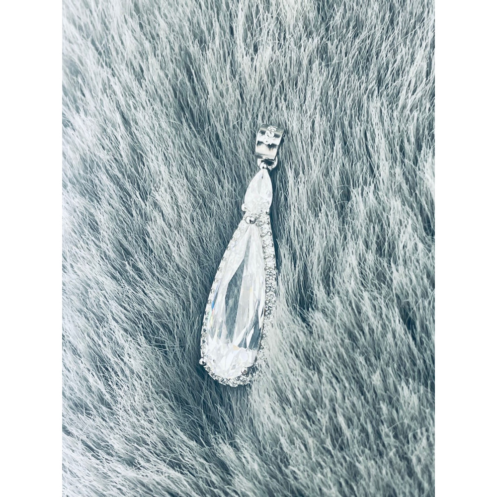 Träne 925 Silber Damen Medaillon Anhänger mit Zirkonia