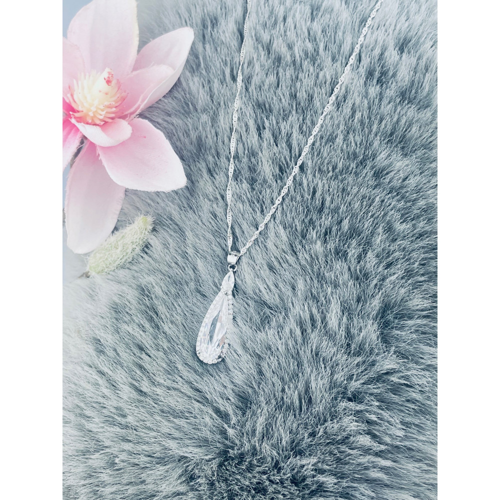 Träne 925 Silber Damen Medaillon Anhänger mit Zirkonia