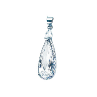 Träne 925 Silber Damen Medaillon Anhänger mit Zirkonia