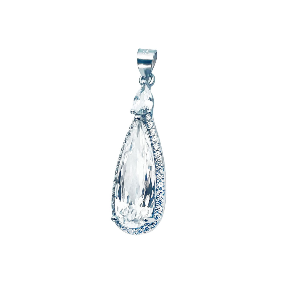 Träne 925 Silber Damen Medaillon Anhänger mit Zirkonia