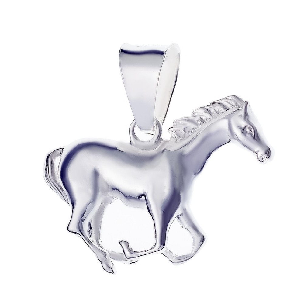 Silber Anhänger Galoppierenden Laufen Pferd