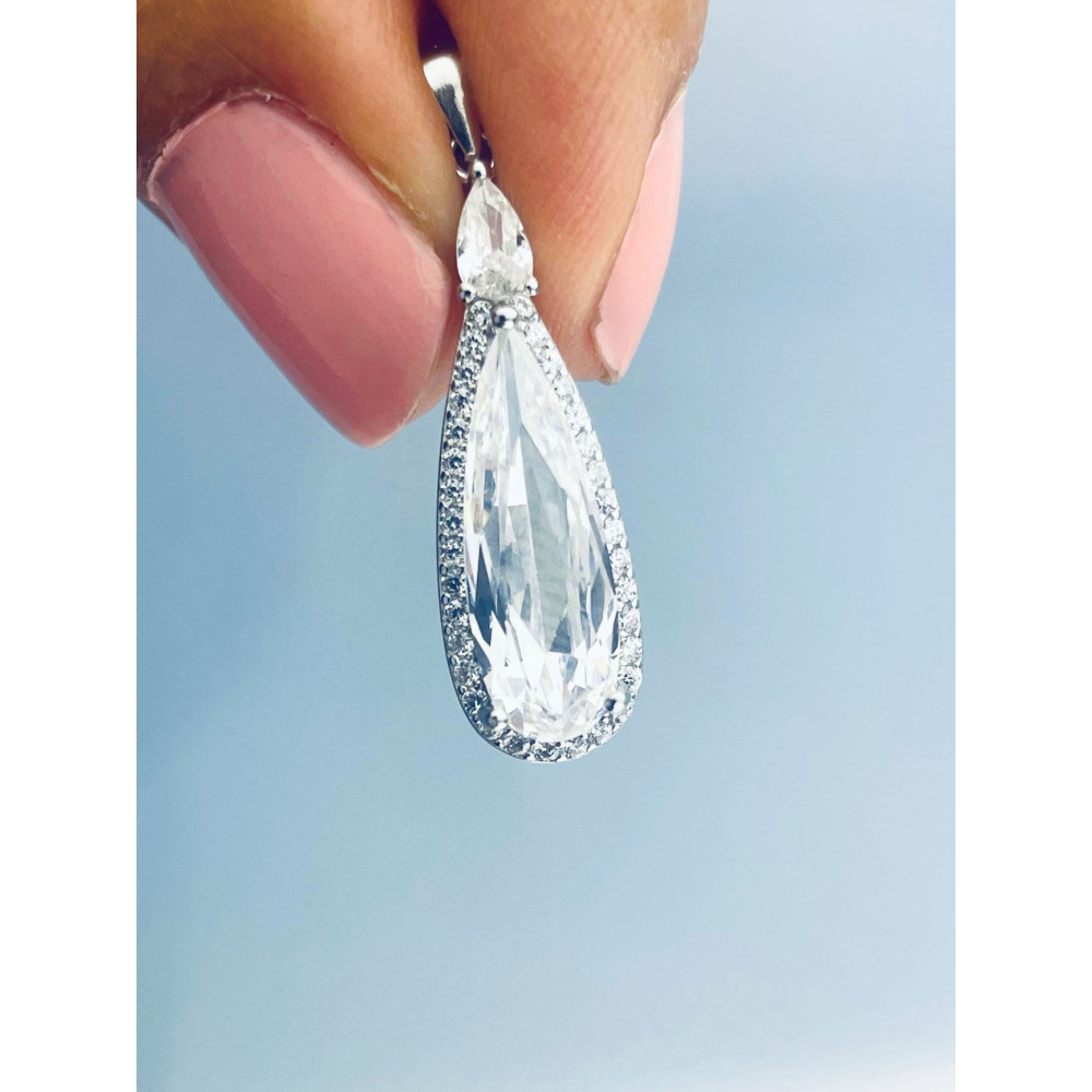 Träne 925 Silber Damen Medaillon Anhänger mit Zirkonia