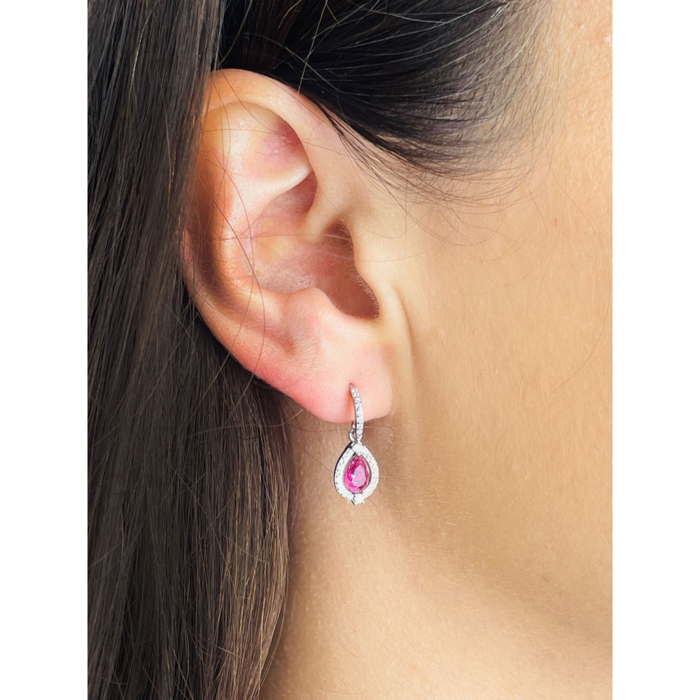 Träne 925 Silber Ohrringe mit Zirkonia