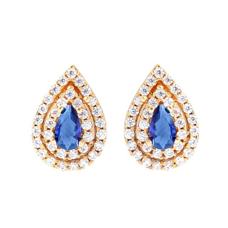 Gold Ohrringe mit Zirkonia Ohrhänger Ohrstecker Ohrschmuck Paar Gelbgold