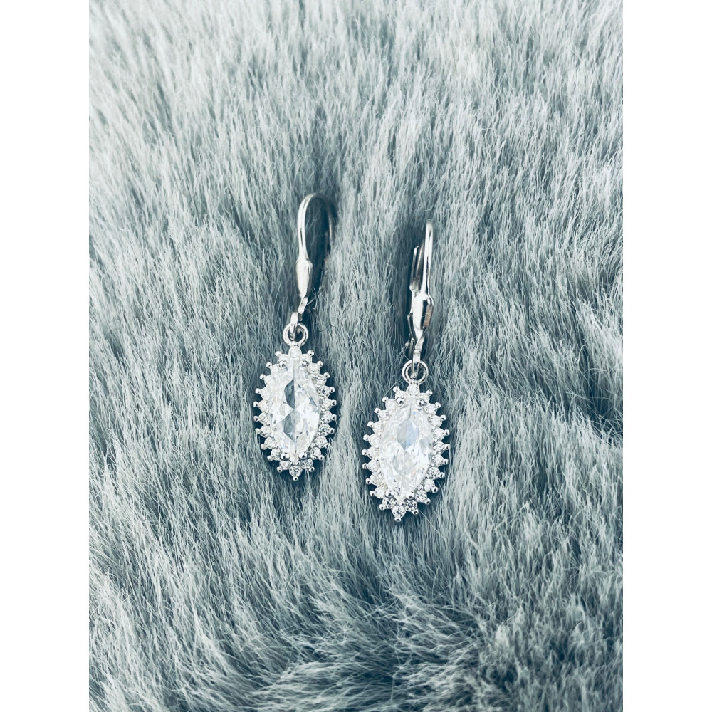 Katzenauge 925 Silber Ohrringe mit Zirkonia