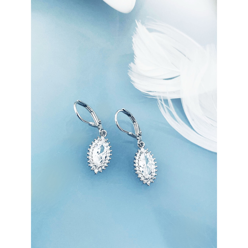 Katzenauge 925 Silber Ohrringe mit Zirkonia