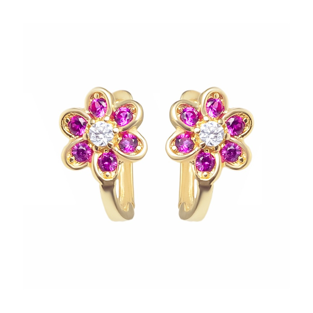 copy of Złote kolczyki kuleczki z cyrkoniami dwukolorowe