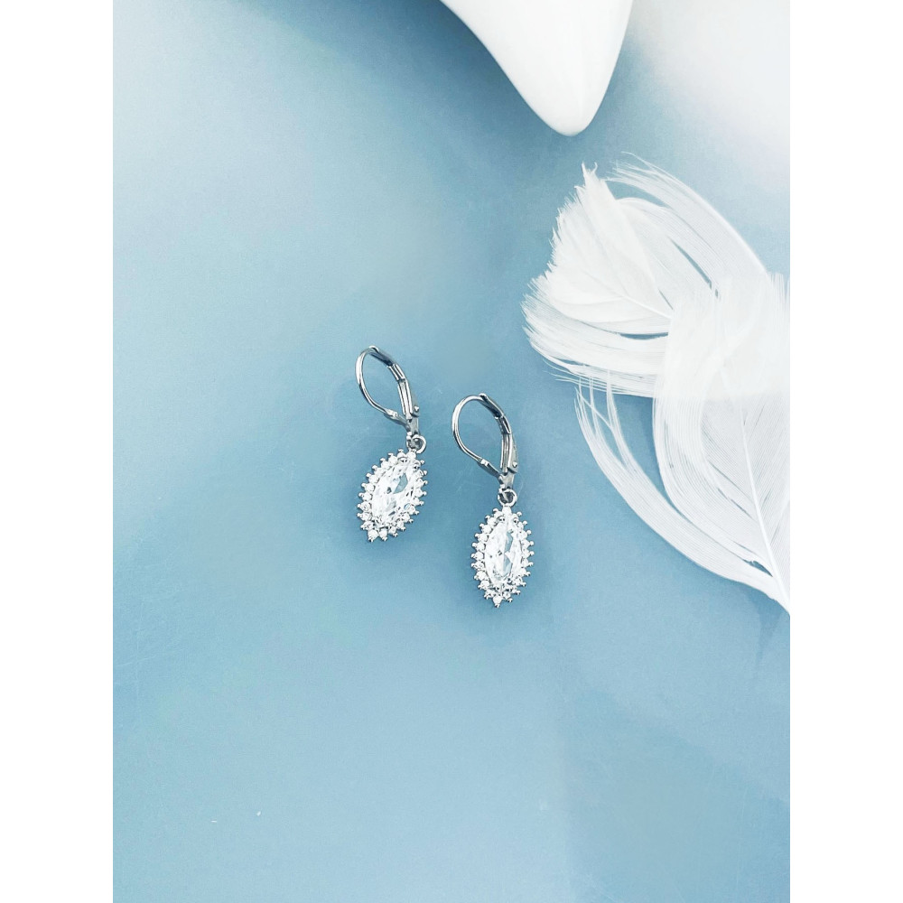 Katzenauge 925 Silber Ohrringe mit Zirkonia