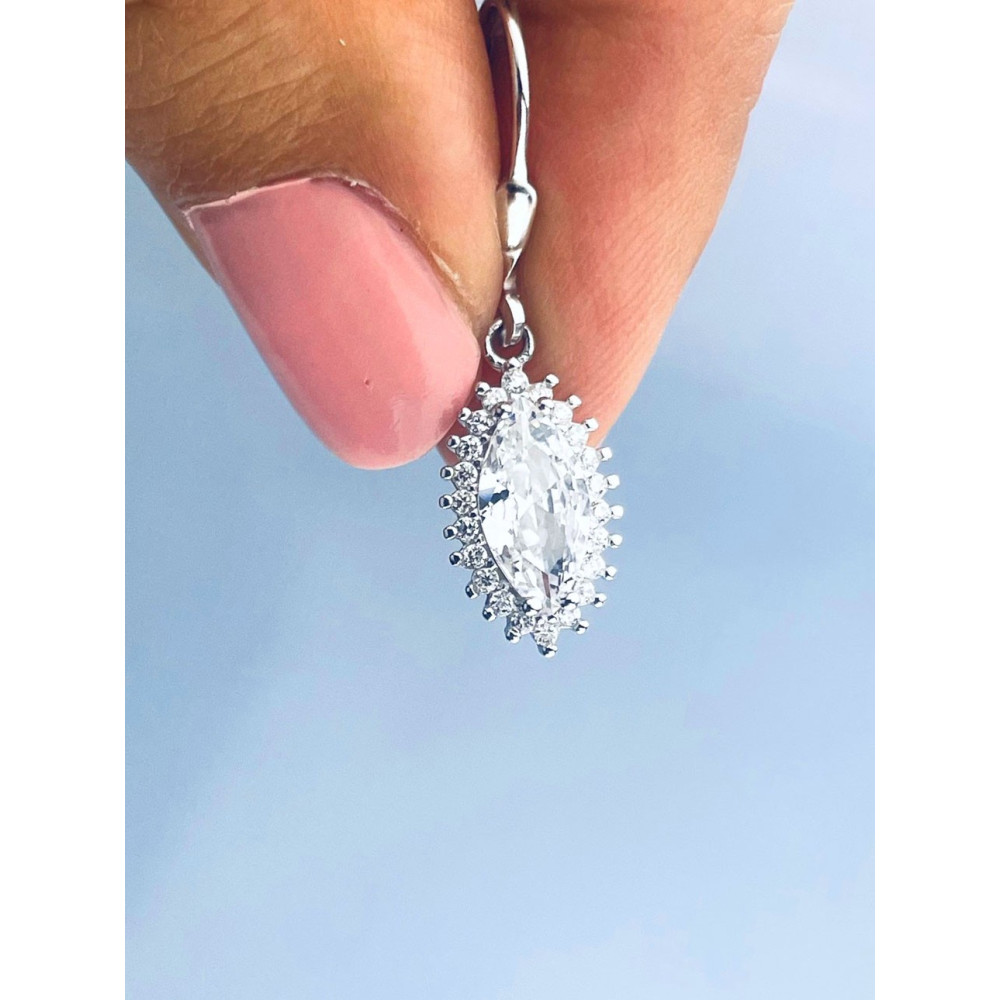 Katzenauge 925 Silber Ohrringe mit Zirkonia