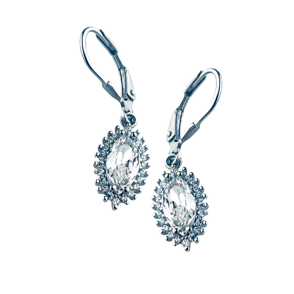 Katzenauge 925 Silber Ohrringe mit Zirkonia