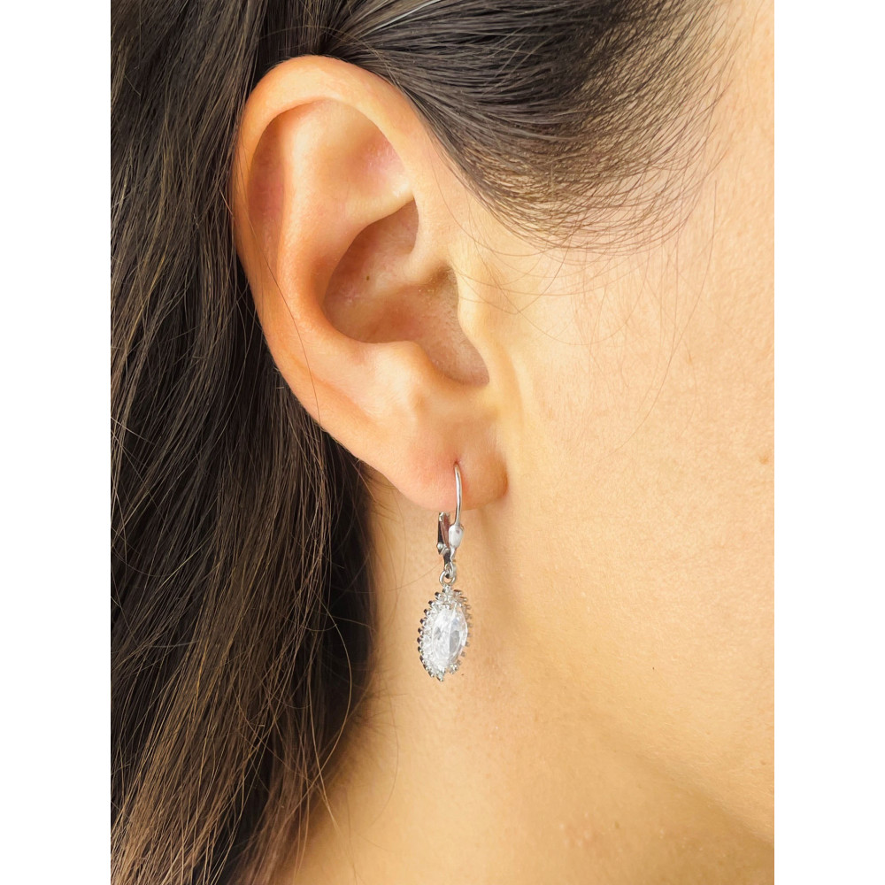 copy of Złote kolczyki przecinki z cyrkoniami