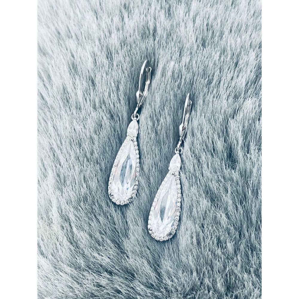 Träne 925 Silber Ohrringe mit Zirkonia