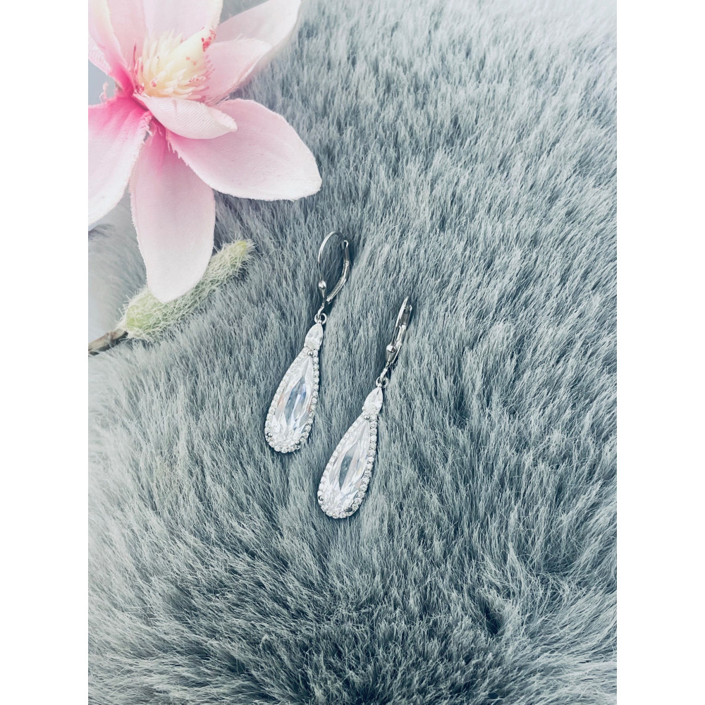 Träne 925 Silber Ohrringe mit Zirkonia