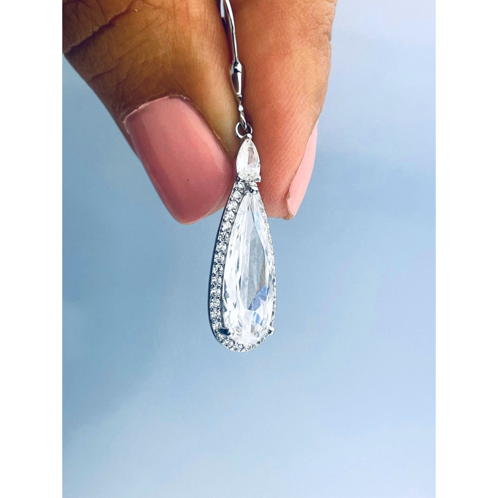 Träne 925 Silber Ohrringe mit Zirkonia